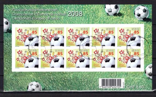 Schweiz Folienblatt MiNr. 2056 Ersttagssonderstempel Fußball