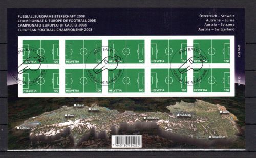 Schweiz Folienblatt MiNr. 2044 Ersttagssonderstempel Fußball