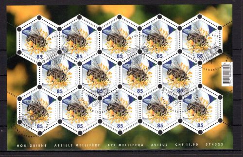 Schweiz Kleinbogen MiNr. 2186 Ersttagssonderstempel Bienen