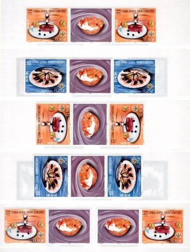 Montenegro MiNr. 104-105 postfrisch alle Zusammendrucke, Cept 2005