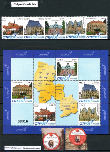 Bund Privatpost CitiPost Osnabrück + Elbe-Weser Post postfrisch