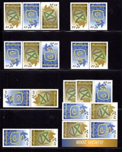 Aserbaidschan MiNr. 715-716 postfrisch alle Zusammendrucke, Cept 2008