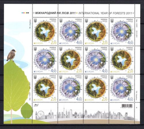 Ukraine 2011 MiNr. 1204-1205 Kleinbogen und Block 89 postfrisch Europa