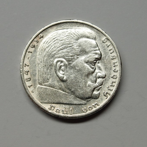 Deutsches Reich 1935 G 5 Reichsmark Hindenburg ss