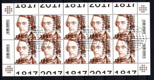 Bund Zehnerbogen MiNr. 3343 Theodor Mommsen ESSt BERLIN gestempelt