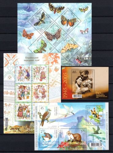 Ukraine 2005 MiNr. Blöcke 50,51,52,53 komplett + 3 Kleinbogen postfrisch