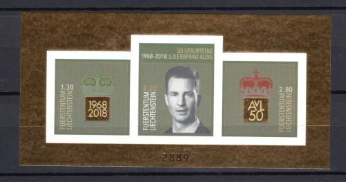 Liechtenstein MiNr. Block 31 B postfrisch 50. Geburtstag Erbprinz Alois