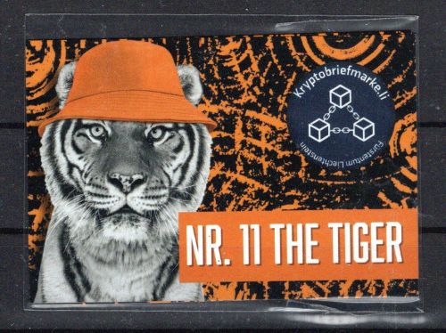 Liechtenstein MiNr. NR. 11 The Tiger postfrisch Blockchain Technologie