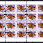 Liechtenstein Kleinbogen MiNr. 2035 2036 gestempelt Vögel Schmetterlinge