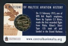 Malta 2 Euro Coincard 2015 1. Flug von Malta ST