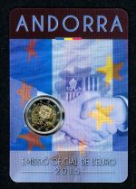 Andorra 2015 Coincard 2 Euro Gedenkmünze "20 Jahre Zollunion" BU