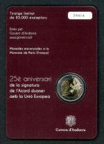 Andorra 2015 Coincard 2 Euro Gedenkmünze "20 Jahre Zollunion" BU