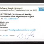 franz. Zone allg. Ausgaben MiNr. 12 vL Briefstück Kurzbefund Straub