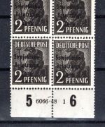 SBZ Allgemeine Ausgabe MiNr. 182 HAN postfrisch 4er Block, geprüft Paul