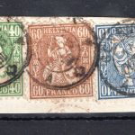 Schweiz MiNr. 23 + 26-27 Briefstück Attest Ferchenbauer