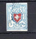 Schweiz Plattenfehler MiNr. 9 II gestempelt Attest SBPV Urs Hermann
