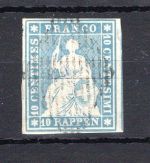 Schweiz MiNr. 14 I gestempelt Befund Briefmarkenprüfstelle Basel