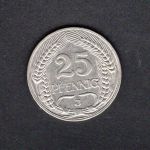 Kaiserreich 1910 J 25 Pfennig
