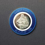 Medaille Gorch Fock, versilbert mit blauem Rand PP
