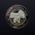 Medaille Schutz unserer Erde, Arktis mit Eisbär, Polymerring PP
