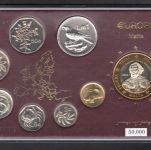 Malta diverse Prägejahre KMS in Hartbox incl. Medaille unzirkuliert