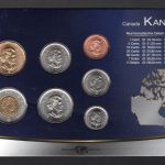 Kanada diverse Prägejahre KMS im Folder 1 Cent bis 2 Dollars ST