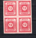 SBZ Ost-Sachsen 4er Block MiNr. 63 v postfrisch rotes Papier