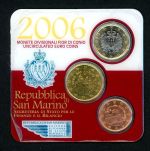 San Marino 2006 Minikit 5 Cent, 50 Cent, 1 Euro in Coincard ST