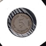 Kaiserreich 1889 E 5 Pfennig CuNi kleiner Adler