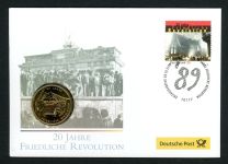 BRD 2009 Tombak Medaille "20 Jahre friedliche Revolution" Numisbrief PP