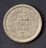 Niederlande 1918 25 Cents Wilhelmina