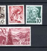 Franz. Zone Baden MiNr. 1-57 mit Block 1A+B und 2, mit 46I postfrisch