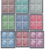 Bund 4er Blöcke MiNr. 177-190 x postfrisch Th. Heuss, ungefaltet