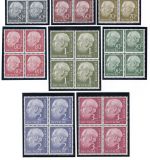 Bund 4er Blöcke MiNr. 177-190 x postfrisch Th. Heuss, ungefaltet