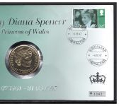 Gibraltar 1997 Numisbrief mit 1 Crown "Lady Di" von 1991 ST