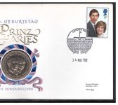Isle of Man 1988 Numisbrief 40. Geb. Prinz Charles 1 Crown Wedding ST