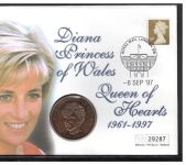 Großbritannien 1997 Numisbrief Bronze-Medaille Lady Diana