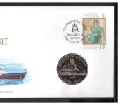 Guernsey 1989 Numisbrief mit 2 Pfund "Britannia", Royal Visit, CuNi ST