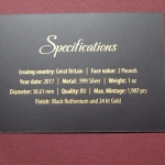 Golden Enigma "Britannia" 2017 Silber Ruhtenium/ Gold veredelt BU