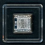 Bayern "Schwarzer Einser" 1849 aus Feinsilber in PP