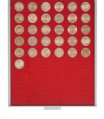 Lindner Münzbox Standard Hellrot für Münzen mit 25,75 mm Ø 2154 Neu