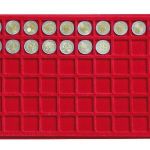 Lindner Münztableau für 60 Münzen bis 27 mm Ø - Rot 2329-60 Neu