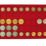 Lindner Münztableau für 40 Münzen bis 34 mm Ø - Rot 2329-40 Neu