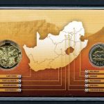 Südafrika 2010 Gedenkset "Johannesburg" Medaille und Münze in Hartbox
