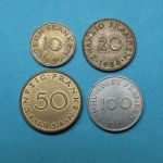 Saarland 1954/1955 10 - 100 Franken vz