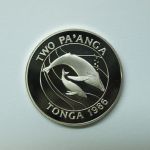 Tonga 1986 2 Pa´anga WWF Buckelwale im Folder PP