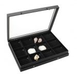 Safe Premium-Vitrine "Black Edition" mit 12 Fächern à 87 x 90 mm Nr. 5675 Neu