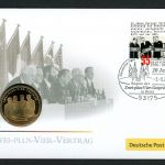BRD 2010 Tombak Medaille "Zwei-Plus-Vier-Vertag" im Numisbrief PP