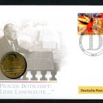 BRD 2009 Tombak Medaille "Prager Botschaft" im Numisbrief PP