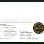 BRD 2009 Tombak Medaille "20 Jahre friedliche Revolution" Numisbrief PP